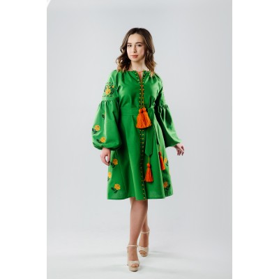 Embroidered Dress "Boho Grassland"